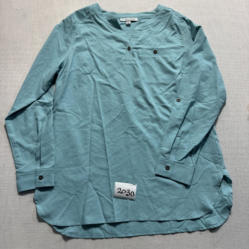 Coolibar Travel Tunic Top Women Sz Small Blue New‎ Without Tags